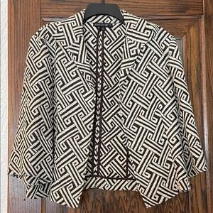 Lafayette 148 size 10 Black and White Geometric Suit Jacket